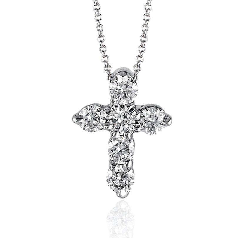 ZP263 Cross Pendant in 14k Gold with Diamonds