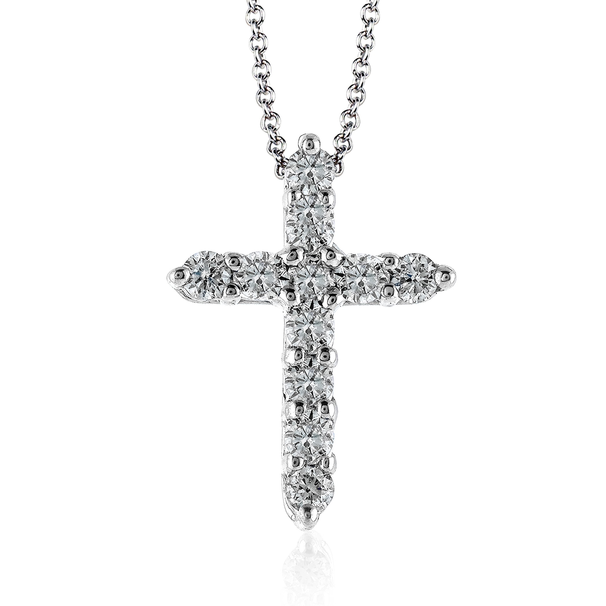 Cross Pendant in 14k Gold with Diamonds