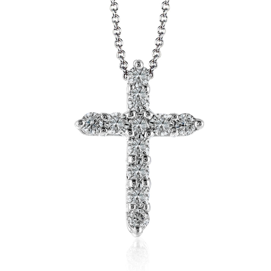ZP289 Cross Pendant in 14k Gold with Diamonds