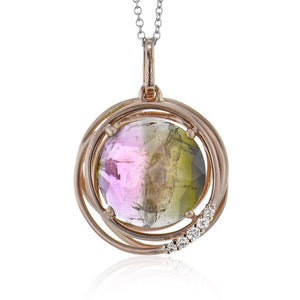 ZP444 Color Pendant in 14k Gold with Diamonds