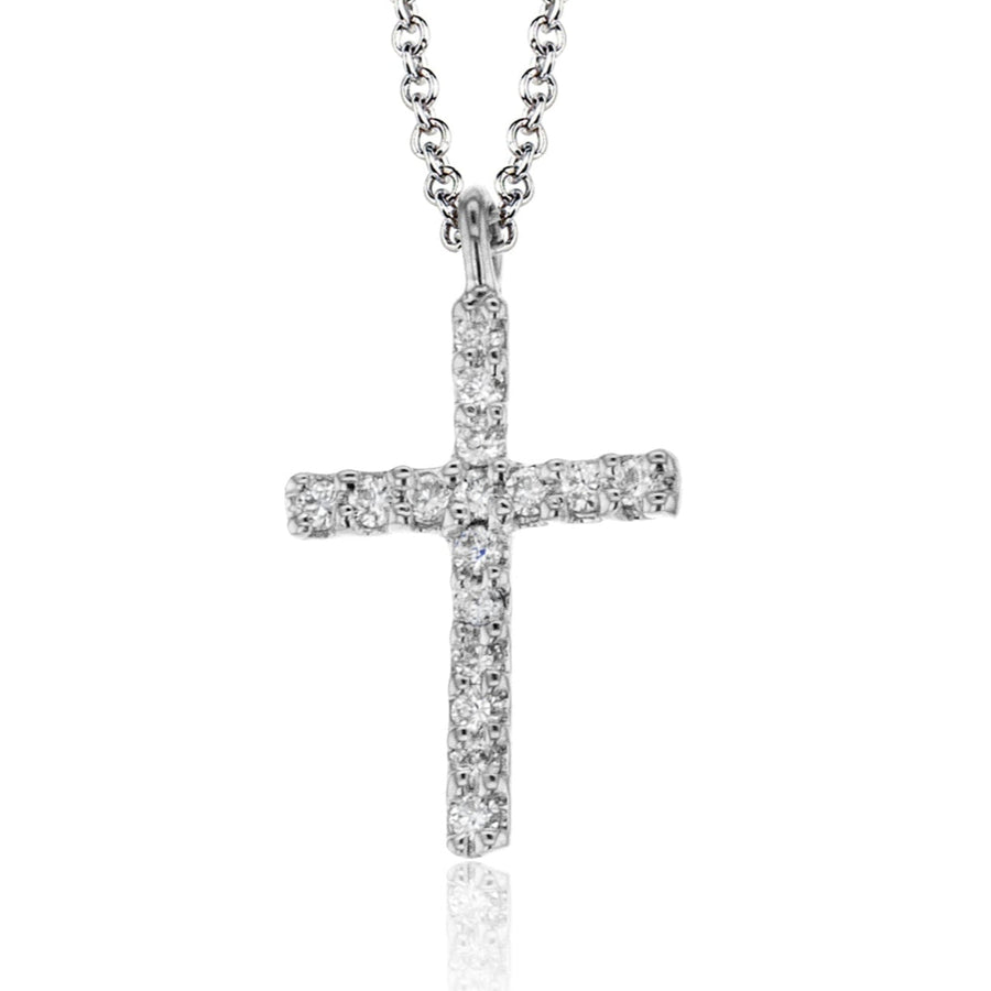 ZP862 Cross Pendant in 14k Gold with Diamonds