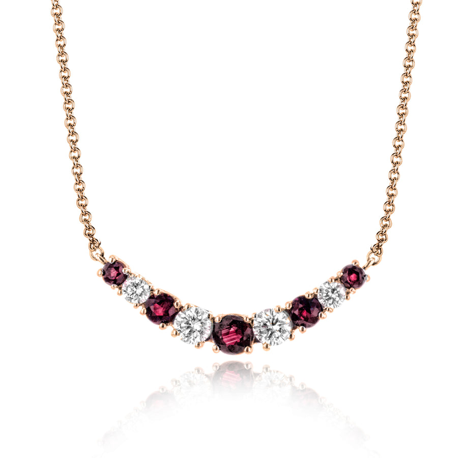 Sapphires Color Pendant in 14k Gold with Diamonds