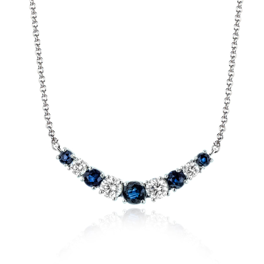 Sapphires Color Pendant in 14k Gold with Diamonds