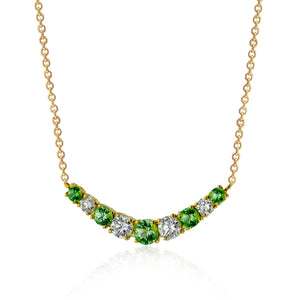 Sapphires Color Pendant in 14k Gold with Diamonds