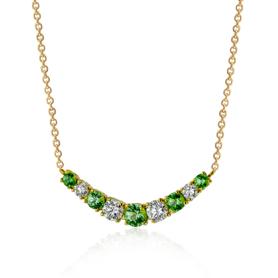 Sapphires Color Pendant in 14k Gold with Diamonds
