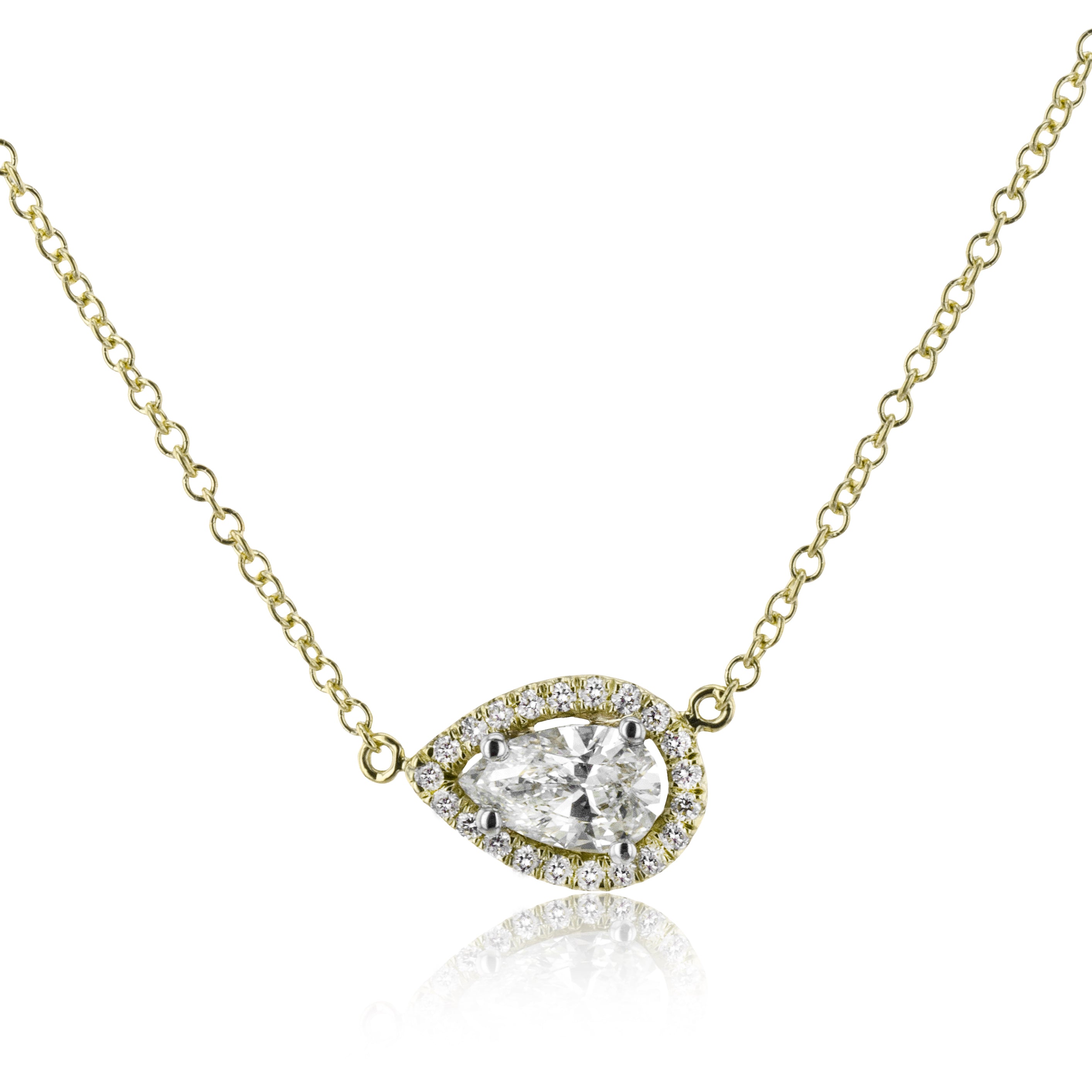 Pear Pendant in 14k Gold with Diamonds