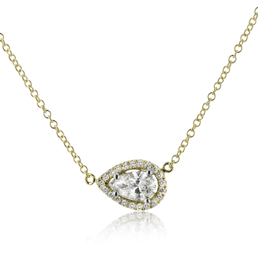 Pear Pendant in 14k Gold with Diamonds
