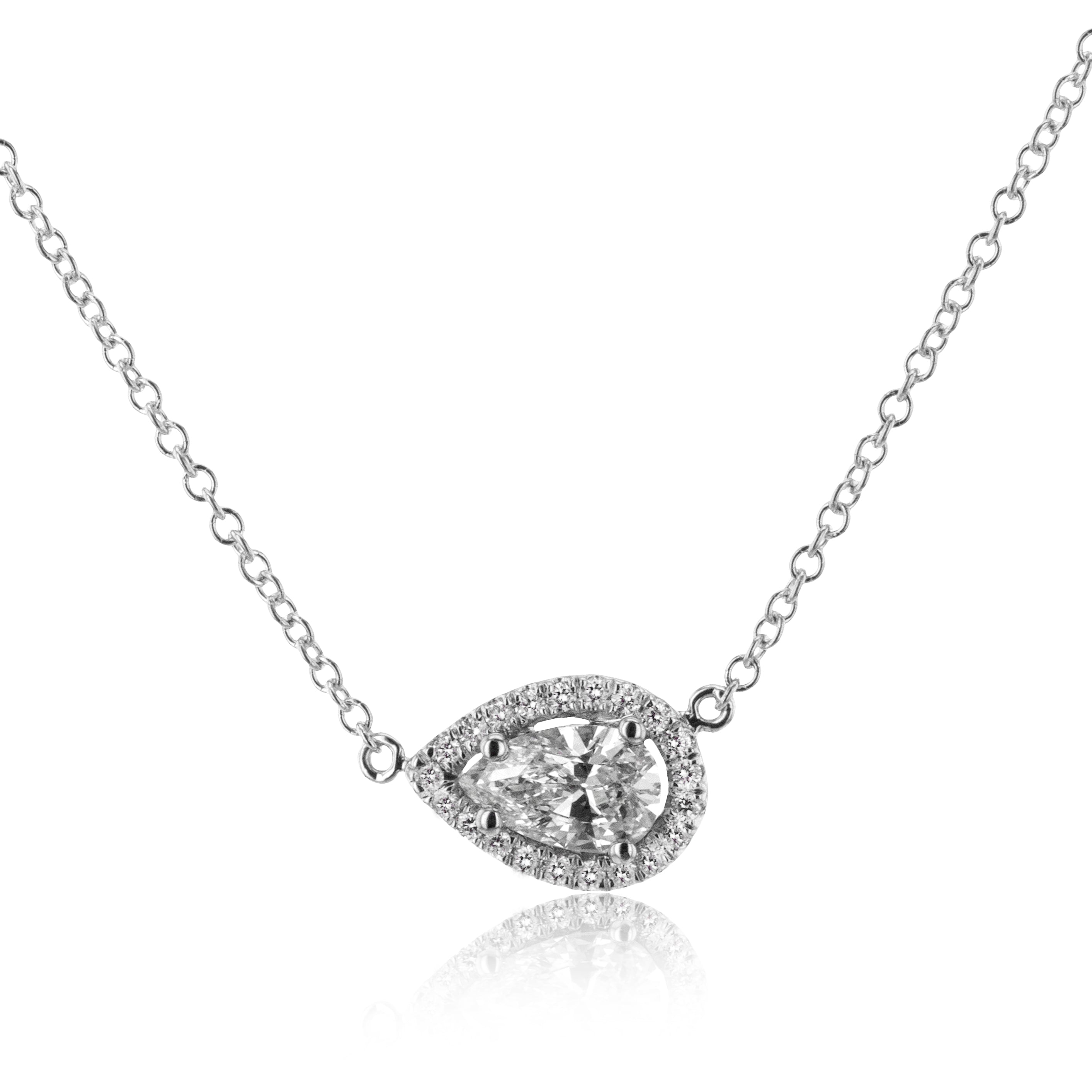 Pear Pendant in 14k Gold with Diamonds