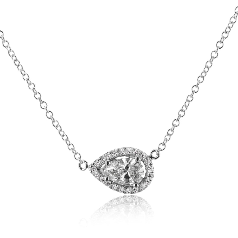 Pear Pendant in 14k Gold with Diamonds