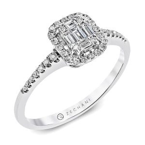 ZR1230 Engagement Ring in 14k Gold with Diamonds