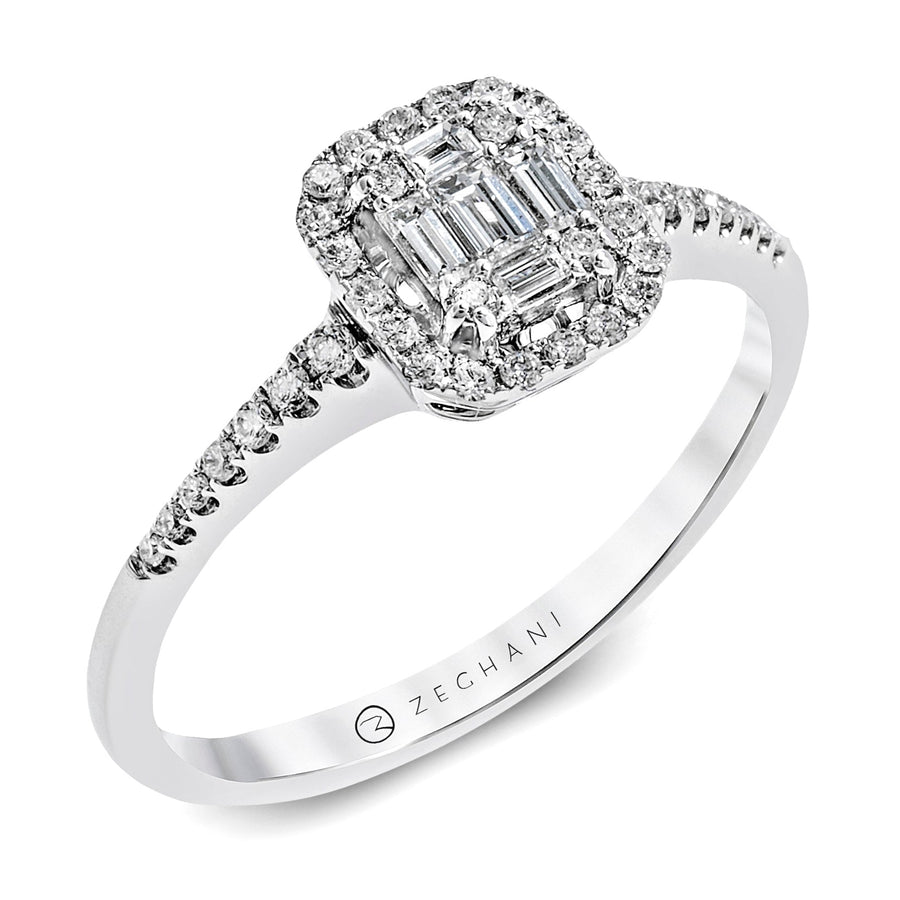 ZR1230 Engagement Ring in 14k Gold with Diamonds