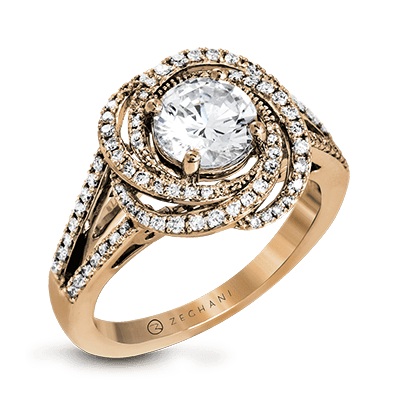 ZR1324 WHITE 14K SEMI ROSE