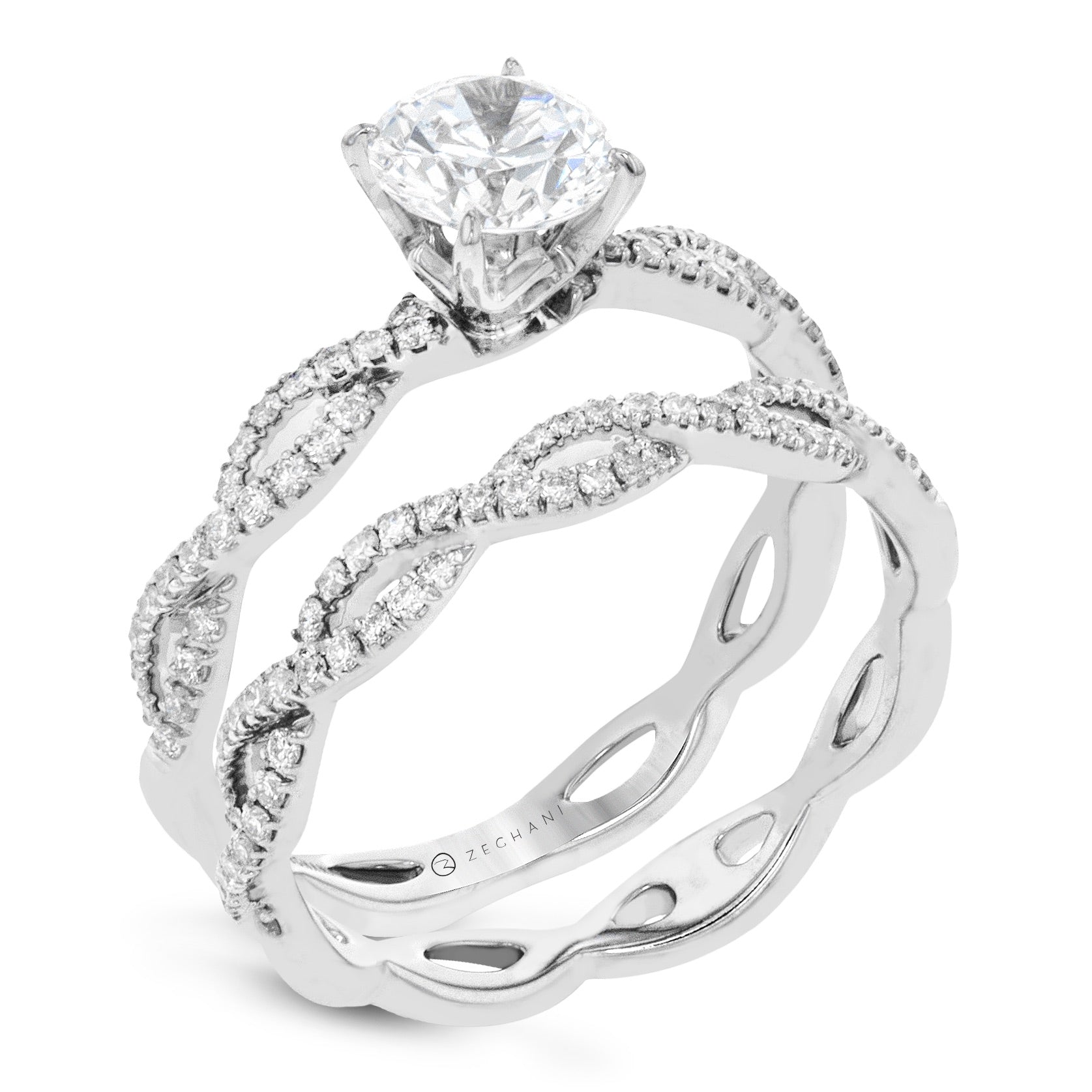 Wedding Set in 14k Gold with Diamonds
