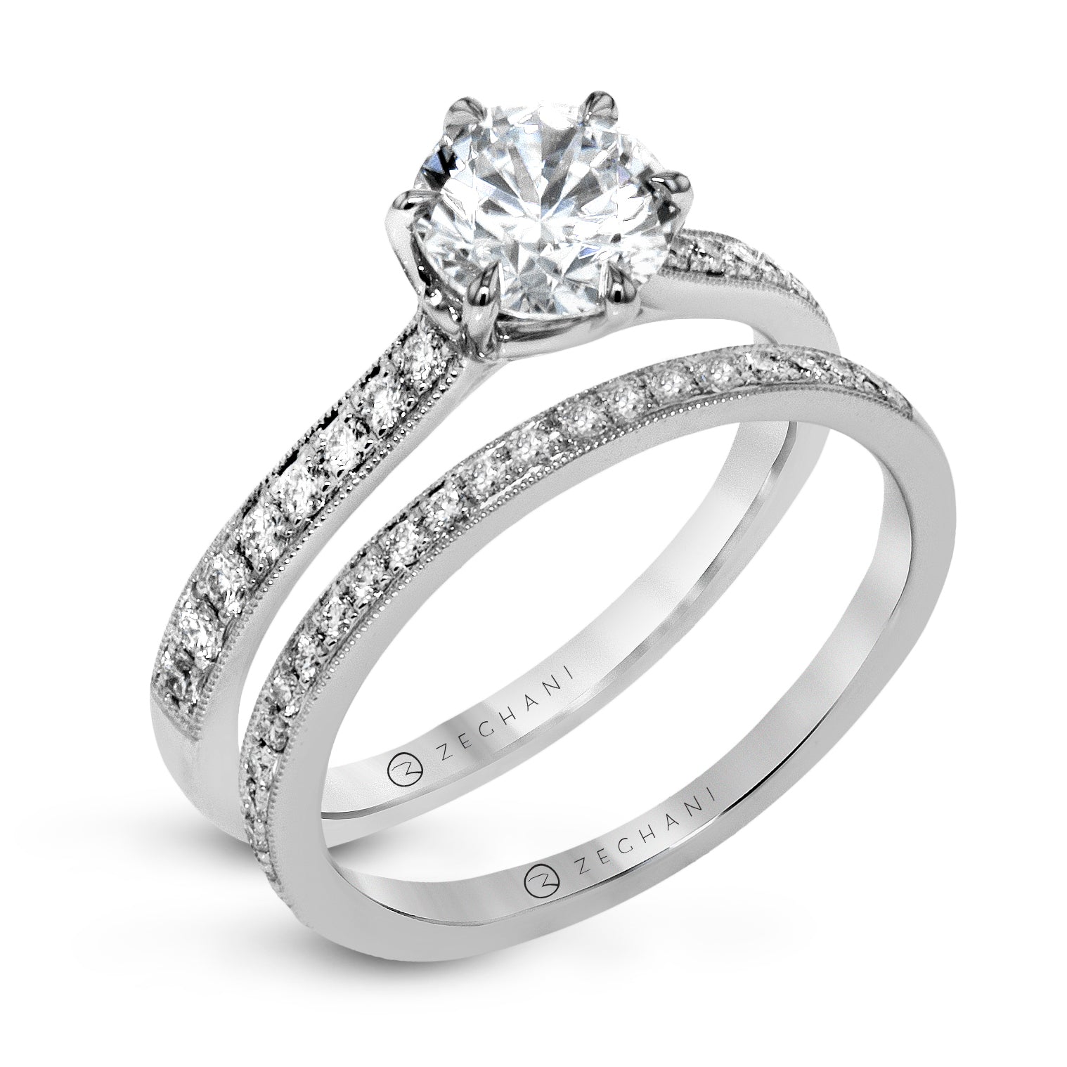 Wedding Set in 14k Gold with Diamonds