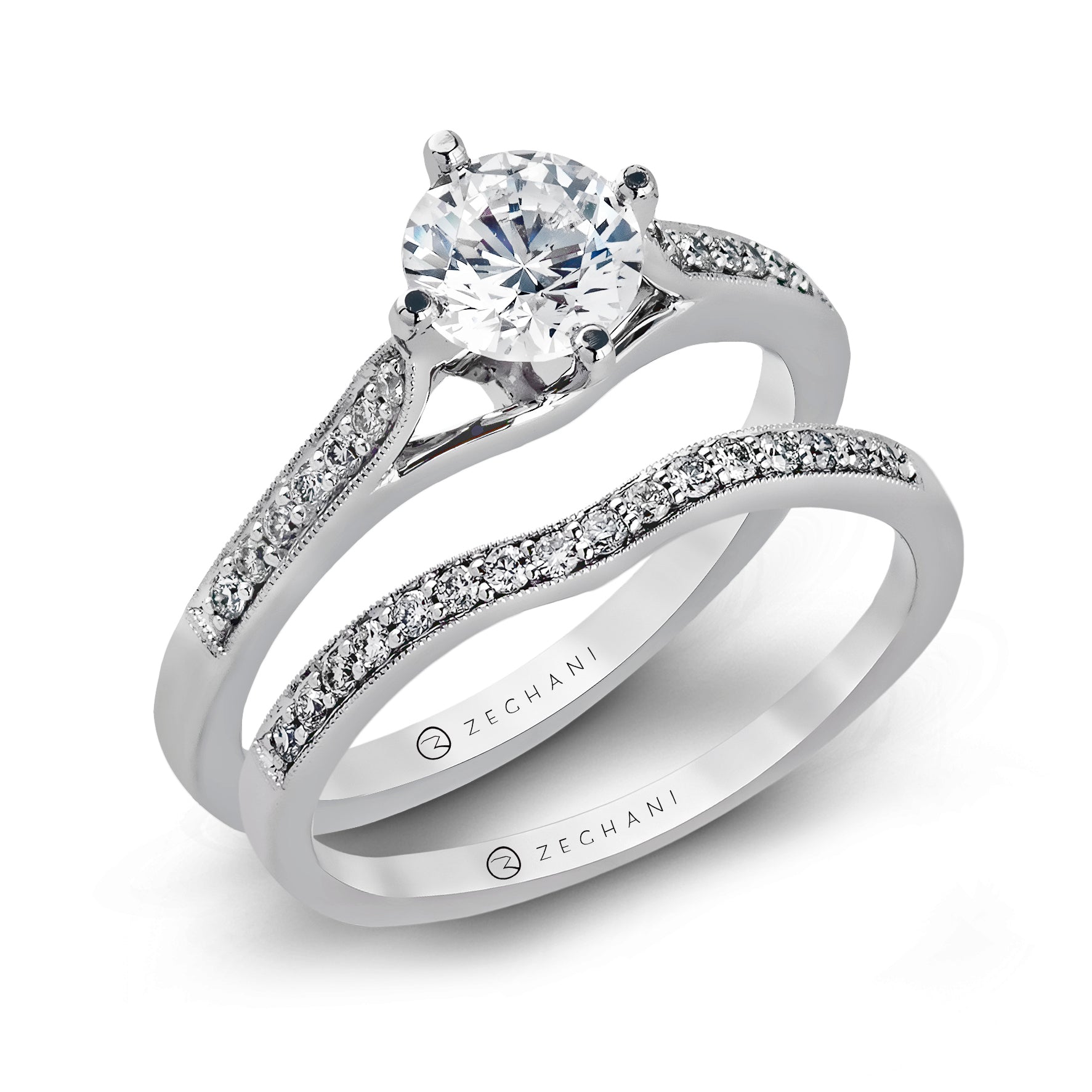 Wedding Set in 14k Gold with Diamonds