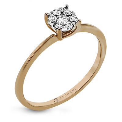 ZR1587 Engagement Ring in 14k Gold with Diamonds – Zeghani