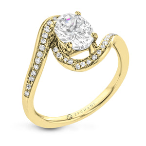 ZR1687 Engagement Ring in 14k Gold with Diamonds