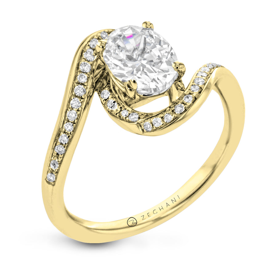 ZR1687 Engagement Ring in 14k Gold with Diamonds