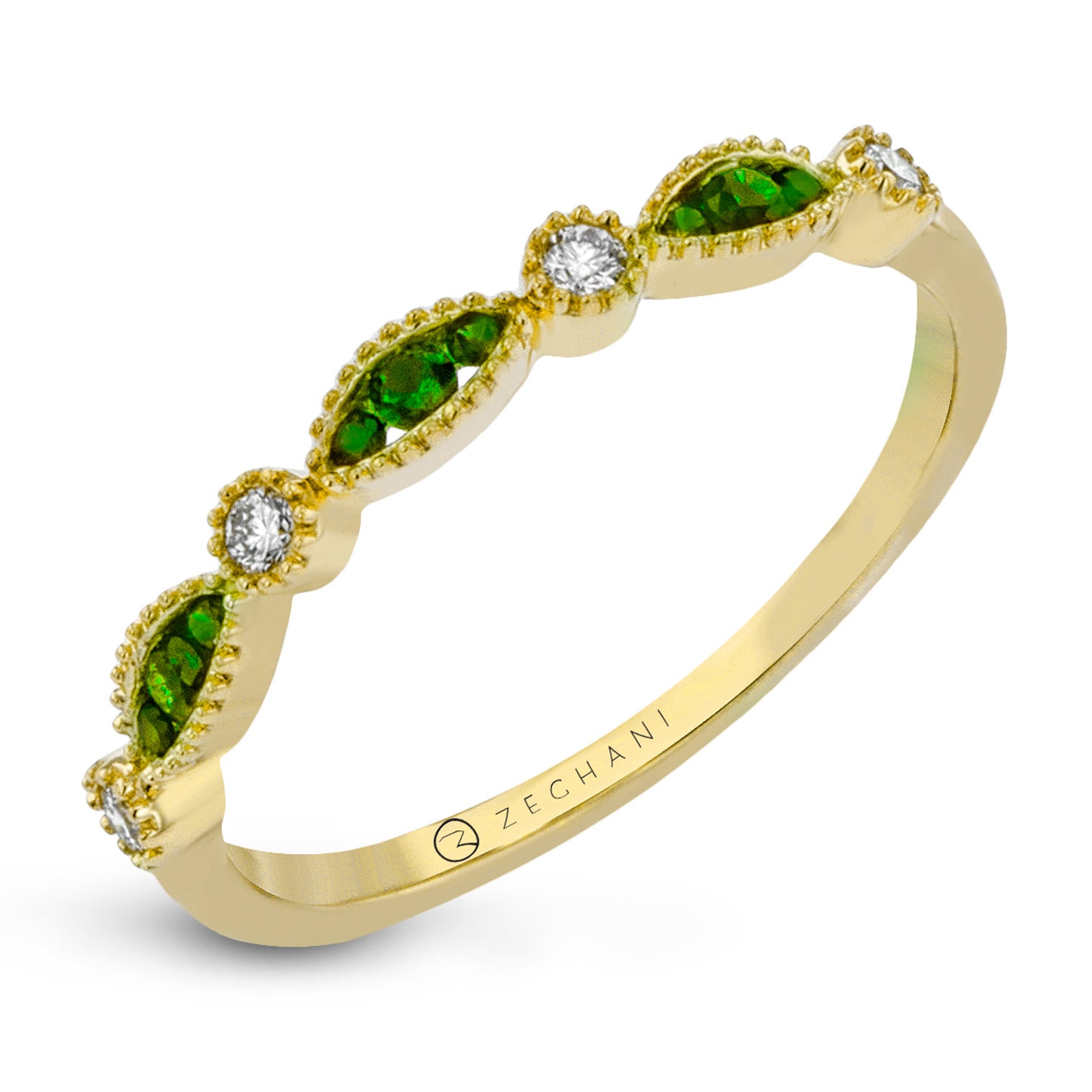 Color Ring in 14k Gold with Diamonds