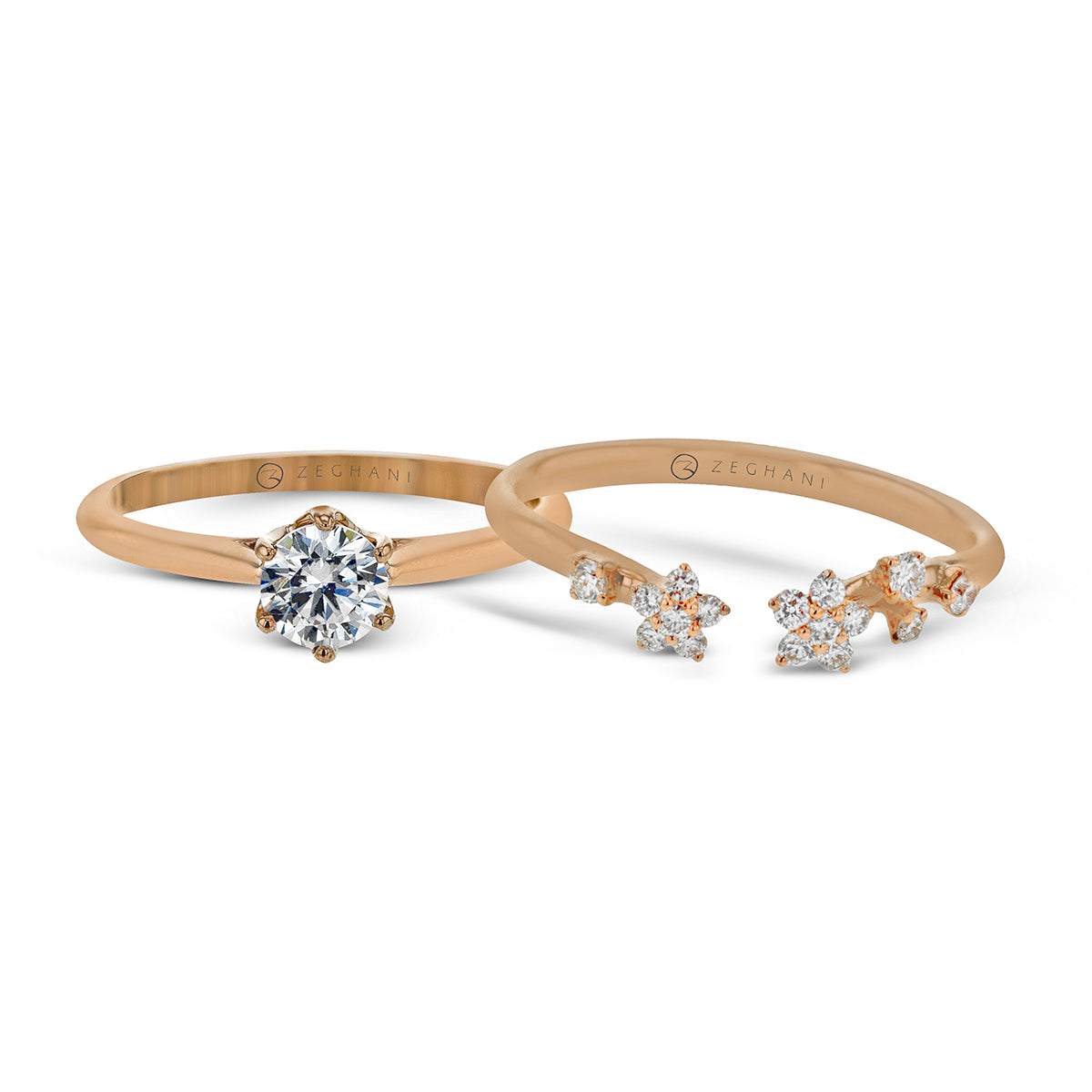 Wedding Set in 14k Gold with Diamonds