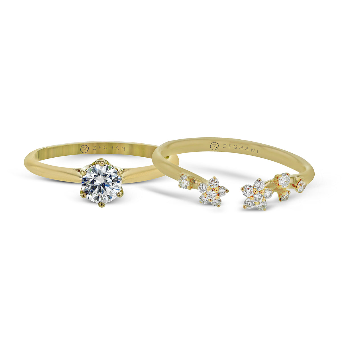 Wedding Set in 14k Gold with Diamonds