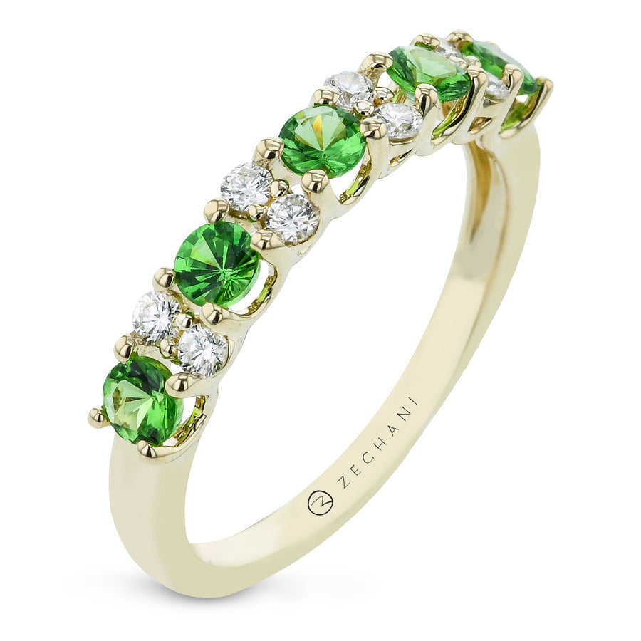 Sapphire Color Ring in 14k Gold with Diamonds