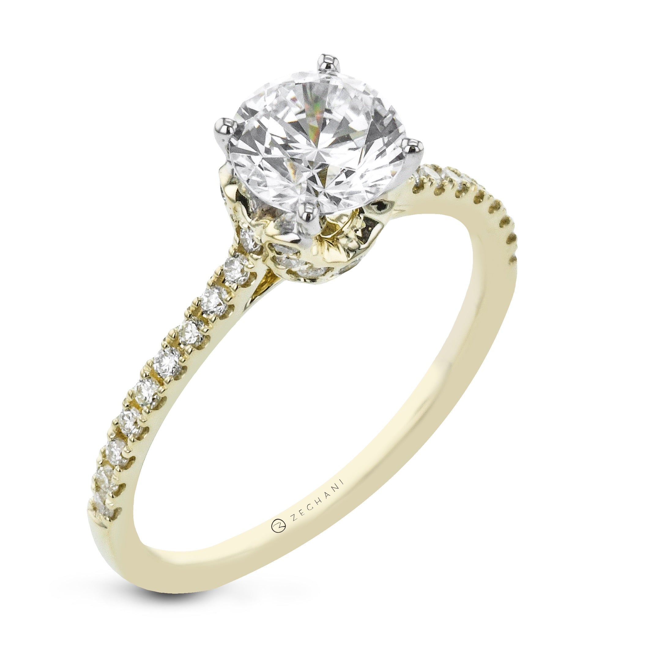 Engagement Ring in 14k Gold with Diamonds