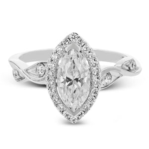 Marquise Engagement Ring in 14k Gold with Diamonds
