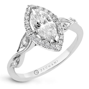 Marquise Engagement Ring in 14k Gold with Diamonds