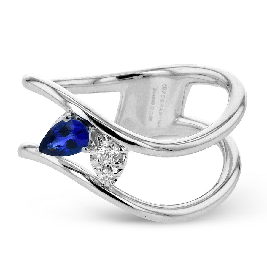 ZR2417 Color Ring in 14k Gold with Diamonds