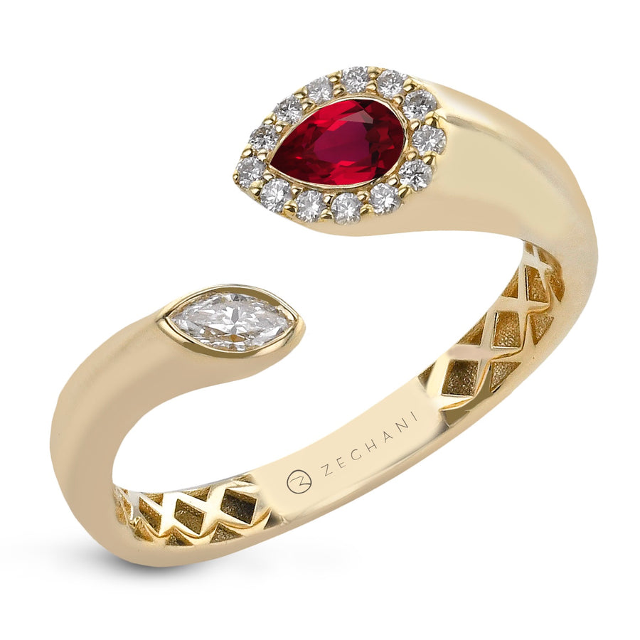 ZR2424-Y Color Ring in 14k Gold with Diamonds