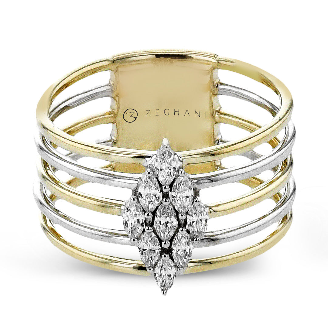 Fashion Ring in 14k Gold with Diamonds