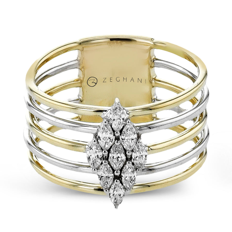 Fashion Ring in 14k Gold with Diamonds