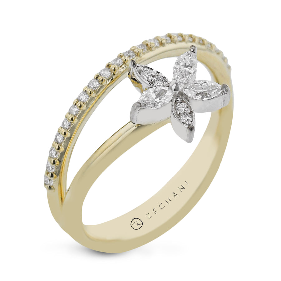 Fashion Ring in 14k Gold with Diamonds