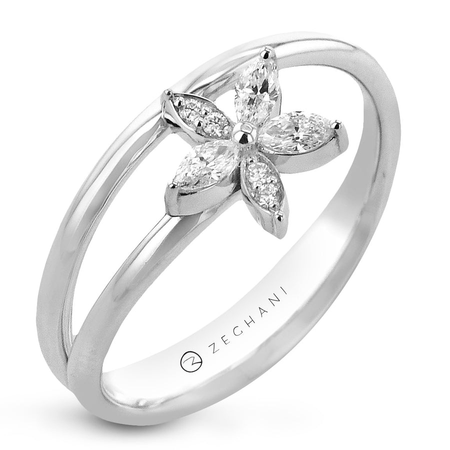 ZR2445 Right Hand Ring in 14k Gold with Diamonds
