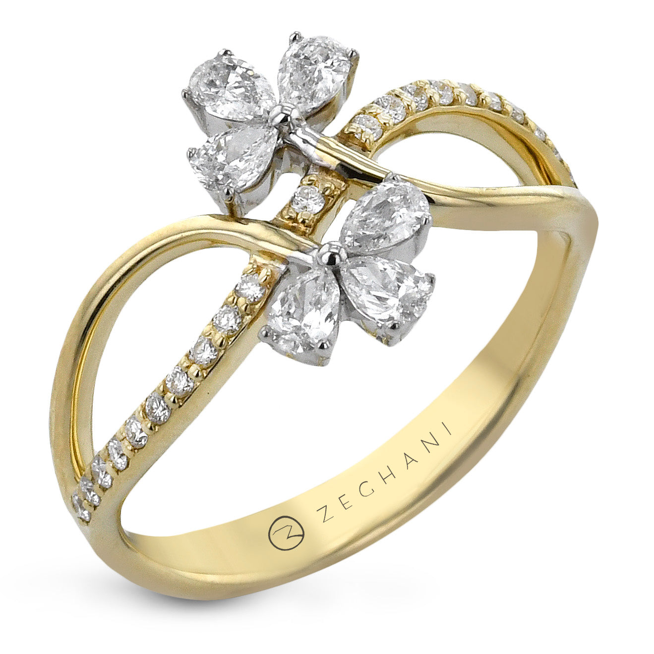 Fashion Ring in 14k Gold with Diamonds