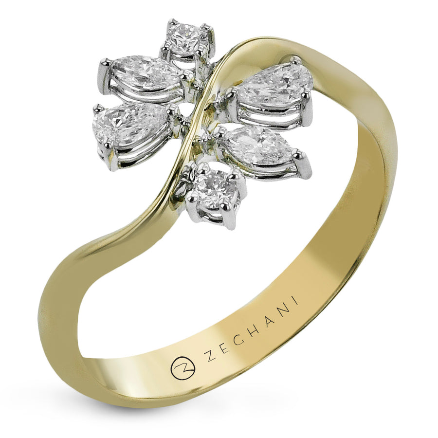 Fashion Ring in 14k Gold with Diamonds