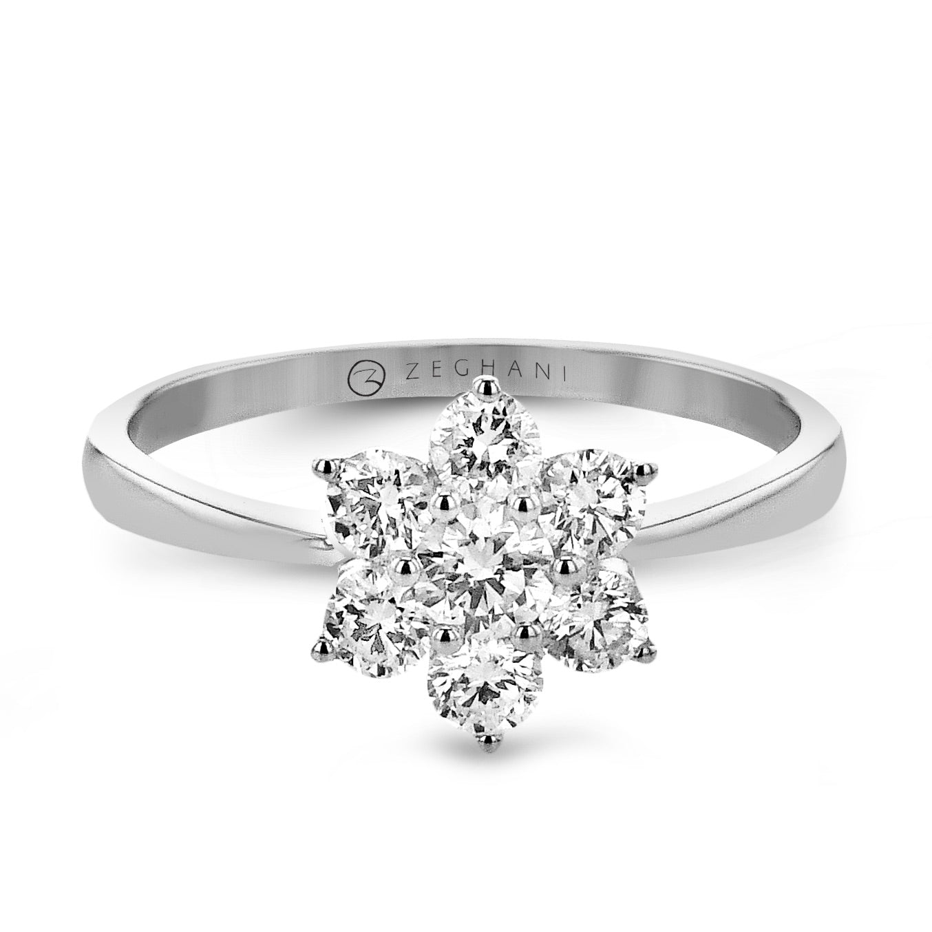 Flower Fashion Ring in 14k Gold with Diamonds