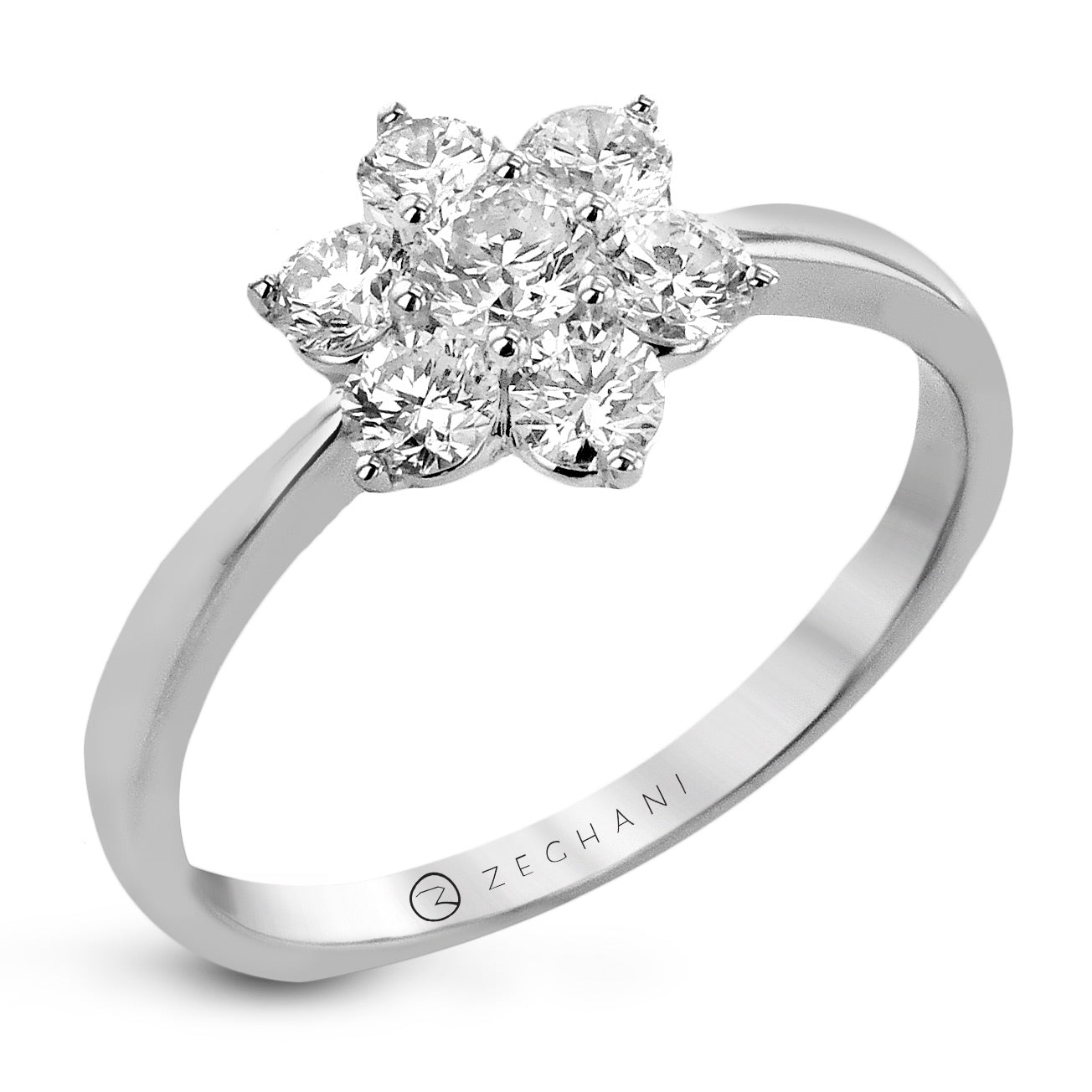 Flower Fashion Ring in 14k Gold with Diamonds