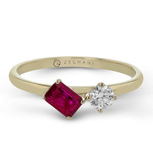 Color Ring in 14k Gold with Diamonds