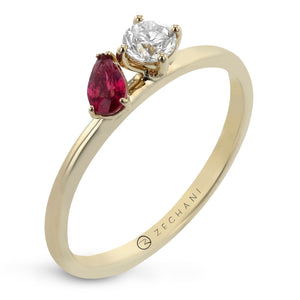 ZR2515 Color Ring in 14k Gold with Diamonds