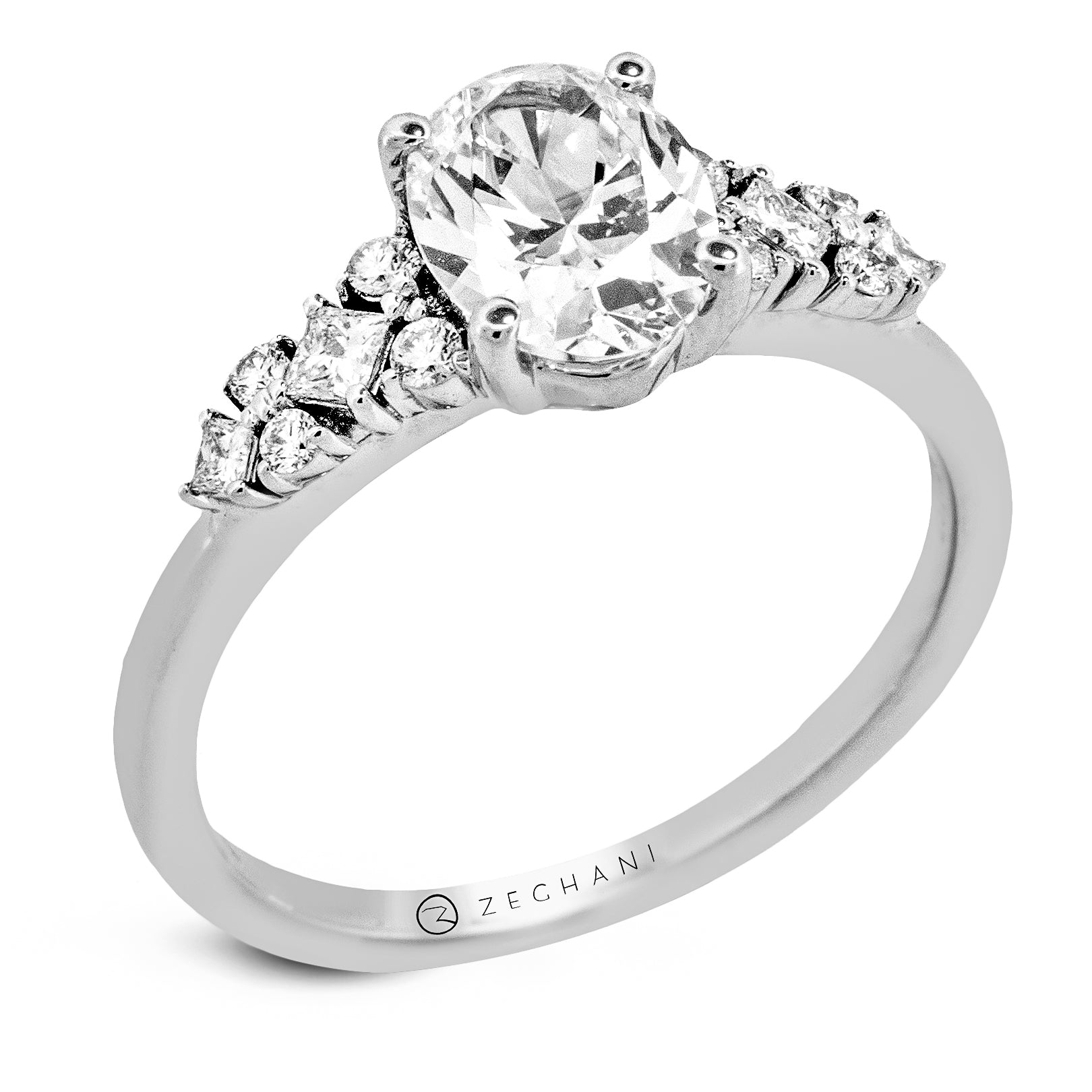 Oval Wedding Set in 14k Gold with Diamonds