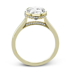 Bezel Engagement Ring in Gold with Diamonds