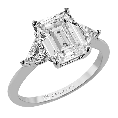 ◆STONEHENgE◆ Edge 14K Ring SA24A40T Round Side Stone Accent Diamond Ring in 14K Solid Gold