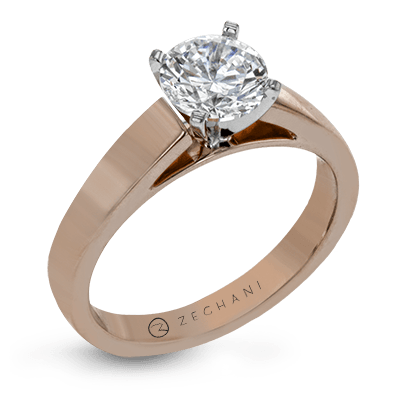 ZR411 WHITE 14K SEMI ROSE
