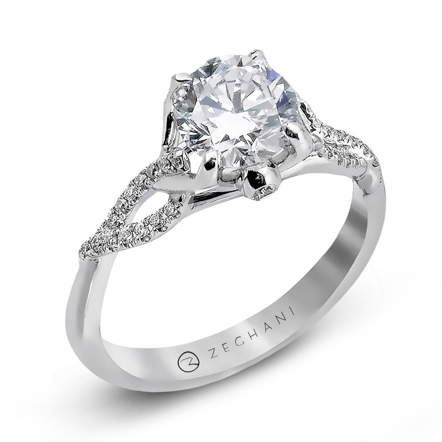 ZR583 Engagement Ring in 14k Gold with Diamonds