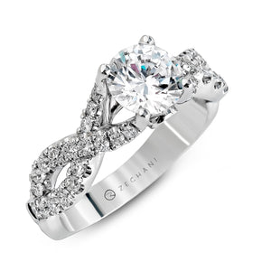 ZR670 Engagement Ring in 14k Gold with Diamonds