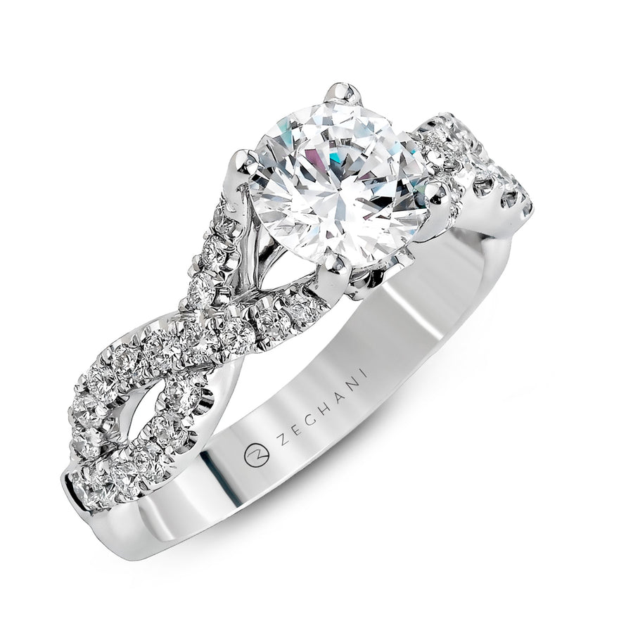 ZR670 Engagement Ring in 14k Gold with Diamonds