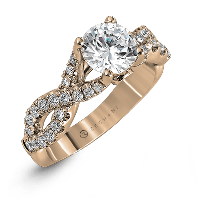 ZR670 WHITE 14K SEMI ROSE