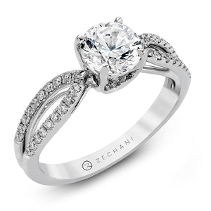 ZR738 Engagement Ring in 14k Gold with Diamonds